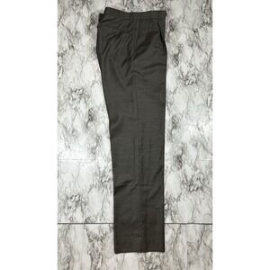 Bill‎ Blass Dress Pants Mens 100% Wool Size 36R Brown Checks Pleated NEW